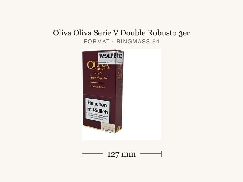 Oliva Oliva Serie V Double Robusto 3er, Maßangaben: Länge 127 mm, Ringmaß 54