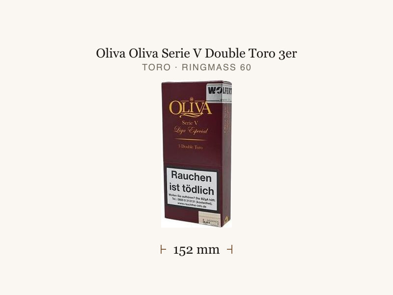 Oliva Oliva Serie V Double Toro 3er, Maßangaben: Länge 152 mm, Ringmaß 60