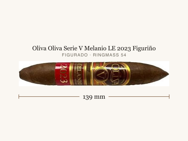 Oliva Oliva Serie V Melanio LE 2023 Figuriño, Maßangaben: Länge 139 mm, Ringmaß 54