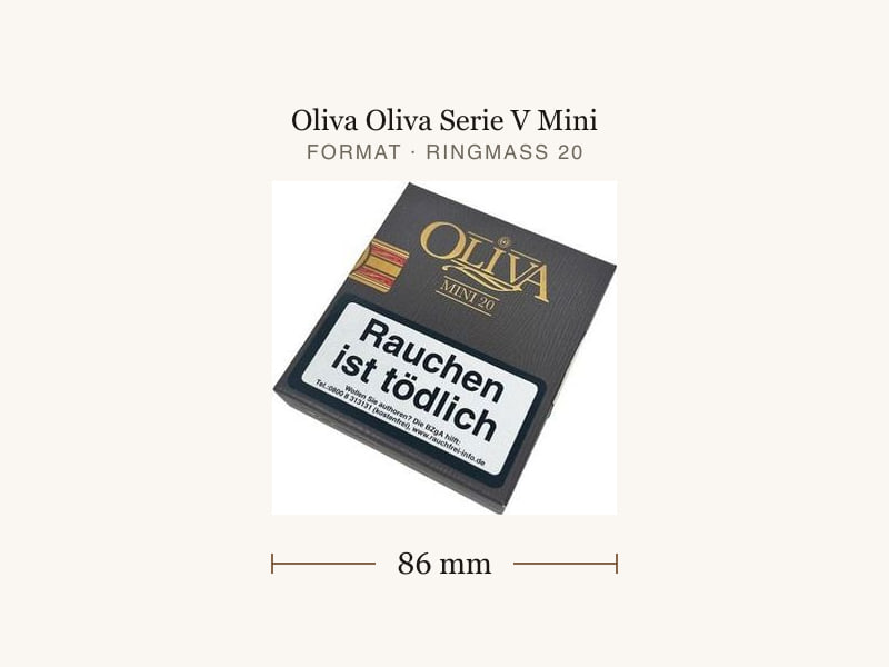 Oliva Oliva Serie V Mini, Maßangaben: Länge 86 mm, Ringmaß 20
