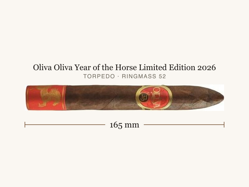 Oliva Oliva Year of the Horse Limited Edition 2026, Maßangaben: Länge 165 mm, Ringmaß 52