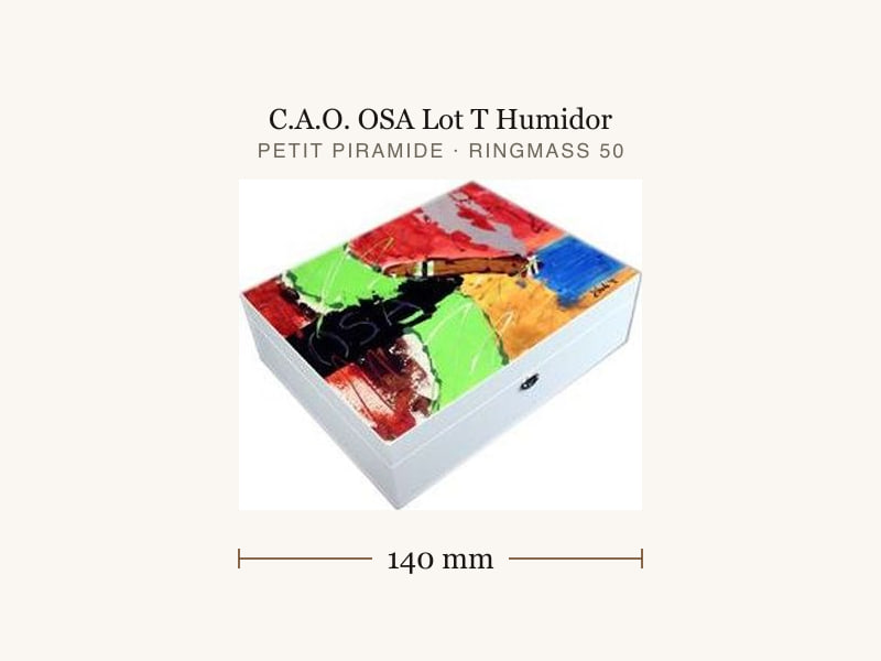 C.A.O. OSA Lot T Humidor, Maßangaben: Länge 140 mm, Ringmaß 50