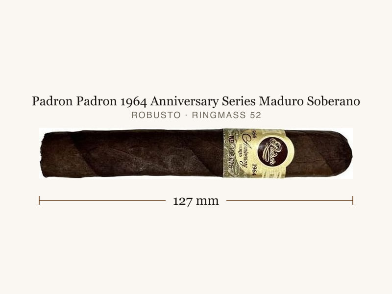 Padron Padron 1964 Anniversary Series Maduro Soberano, Maßangaben: Länge 127 mm, Ringmaß 52