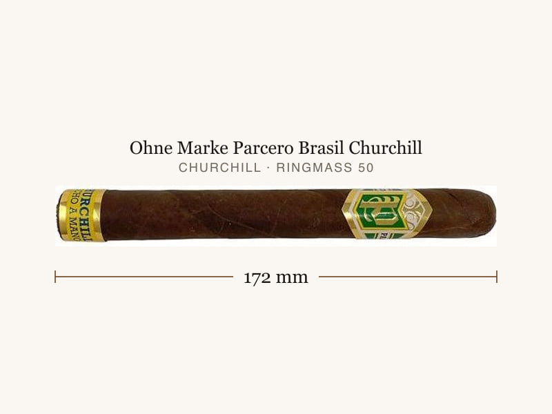 Ohne Marke Parcero Brasil Churchill, Maßangaben: Länge 172 mm, Ringmaß 50