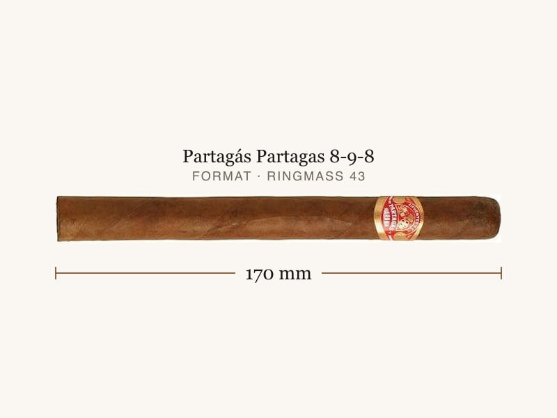 Partagás Partagas 8-9-8, Maßangaben: Länge 170 mm, Ringmaß 43
