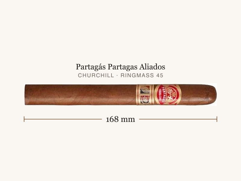 Partagás Partagas Aliados, Maßangaben: Länge 168 mm, Ringmaß 45