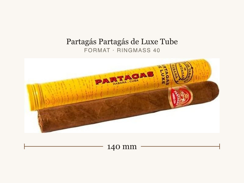 Partagás Partagás de Luxe Tube, Maßangaben: Länge 140 mm, Ringmaß 40