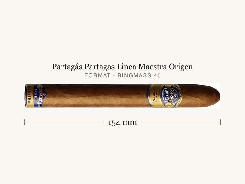 Partagás Partagas Linea Maestra Origen, Maßangaben: Länge 154 mm, Ringmaß 46
