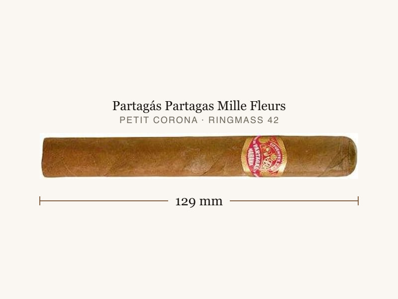 Partagás Partagas Mille Fleurs, Maßangaben: Länge 129 mm, Ringmaß 42