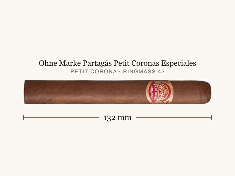 Ohne Marke Partagás Petit Coronas Especiales, Maßangaben: Länge 132 mm, Ringmaß 42