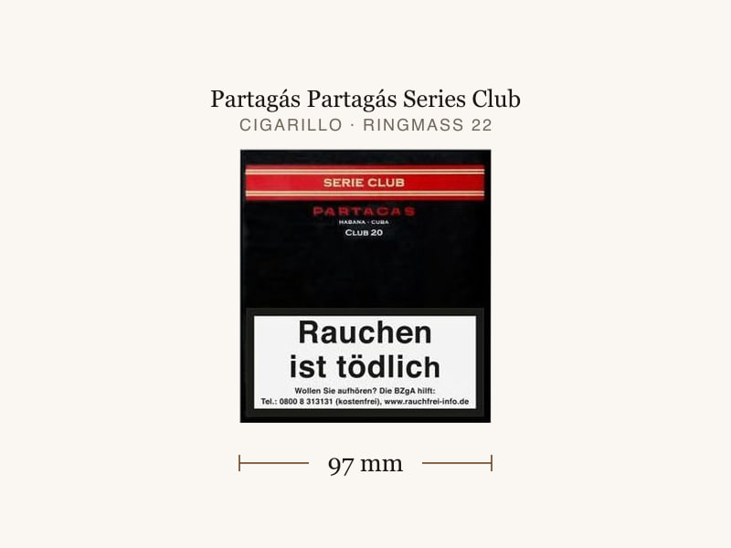 Partagás Partagás Series Club, Maßangaben: Länge 97 mm, Ringmaß 22
