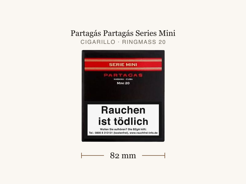 Partagás Partagás Series Mini, Maßangaben: Länge 82 mm, Ringmaß 20