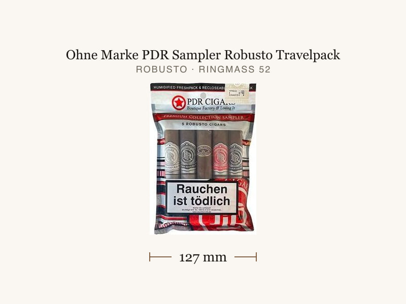 Ohne Marke PDR Sampler Robusto Travelpack, Maßangaben: Länge 127 mm, Ringmaß 52