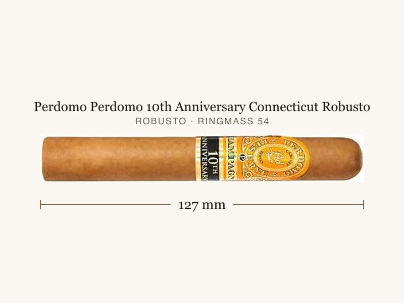 Perdomo Perdomo 10th Anniversary Connecticut Robusto, Maßangaben: Länge 127 mm, Ringmaß 54