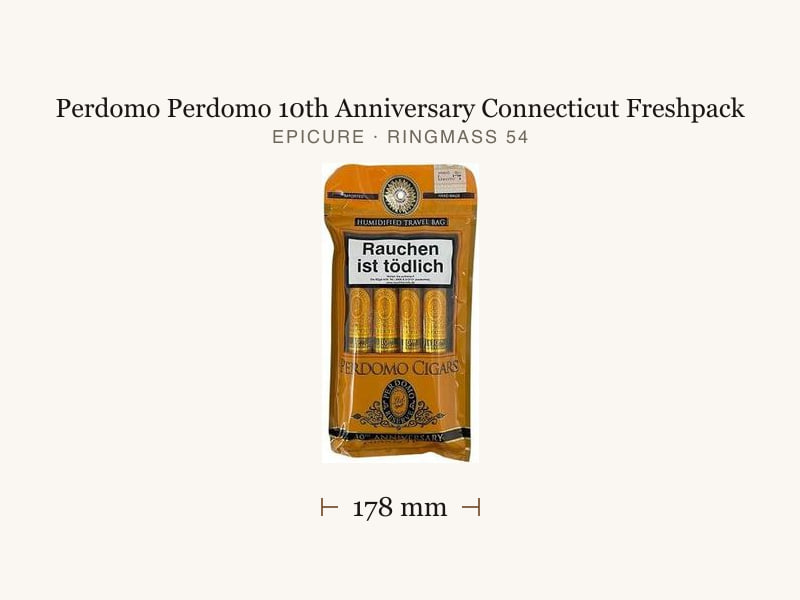 Perdomo Perdomo 10th Anniversary Connecticut Freshpack, Maßangaben: Länge 178 mm, Ringmaß 54
