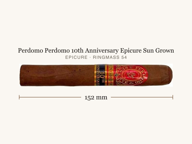Perdomo Perdomo 10th Anniversary Epicure Sun Grown, Maßangaben: Länge 152 mm, Ringmaß 54