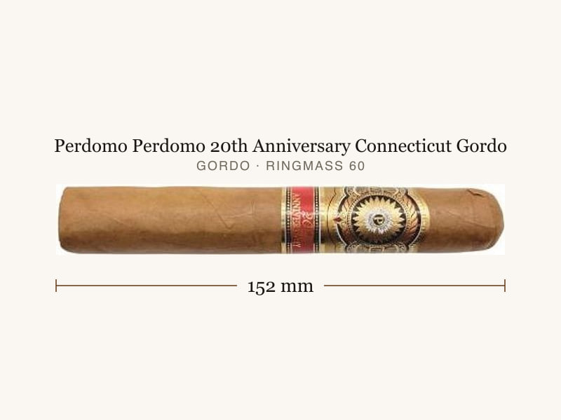 Perdomo Perdomo 20th Anniversary Connecticut Gordo, Maßangaben: Länge 152 mm, Ringmaß 60