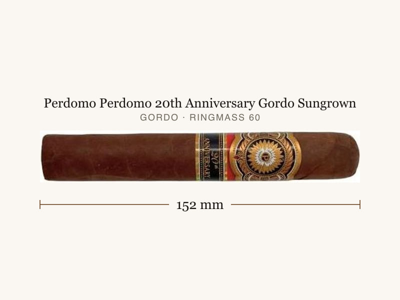 Perdomo Perdomo 20th Anniversary Gordo Sungrown, Maßangaben: Länge 152 mm, Ringmaß 60