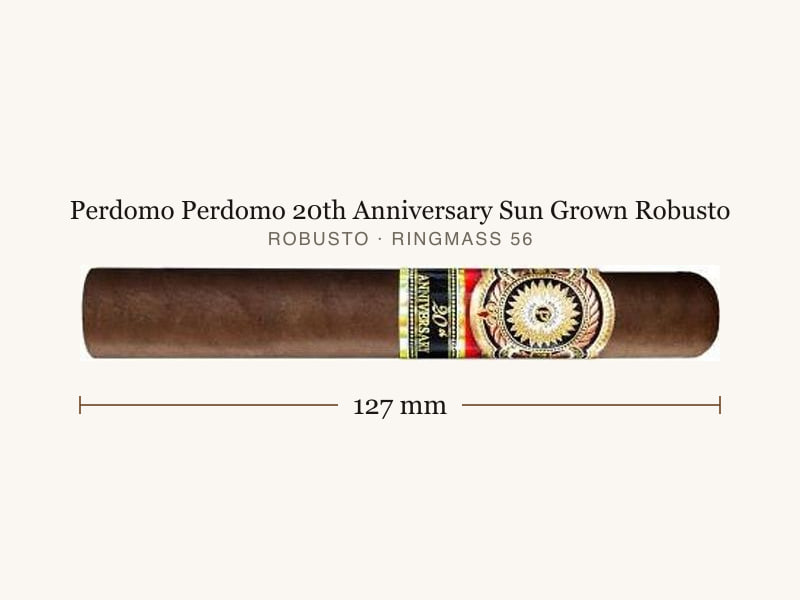 Perdomo Perdomo 20th Anniversary Sun Grown Robusto, Maßangaben: Länge 127 mm, Ringmaß 56