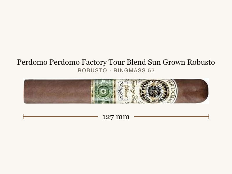 Perdomo Perdomo Factory Tour Blend Sun Grown Robusto, Maßangaben: Länge 127 mm, Ringmaß 52