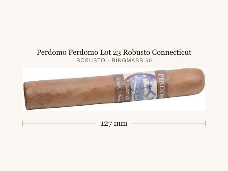 Perdomo Perdomo Lot 23 Robusto Connecticut, Maßangaben: Länge 127 mm, Ringmaß 50