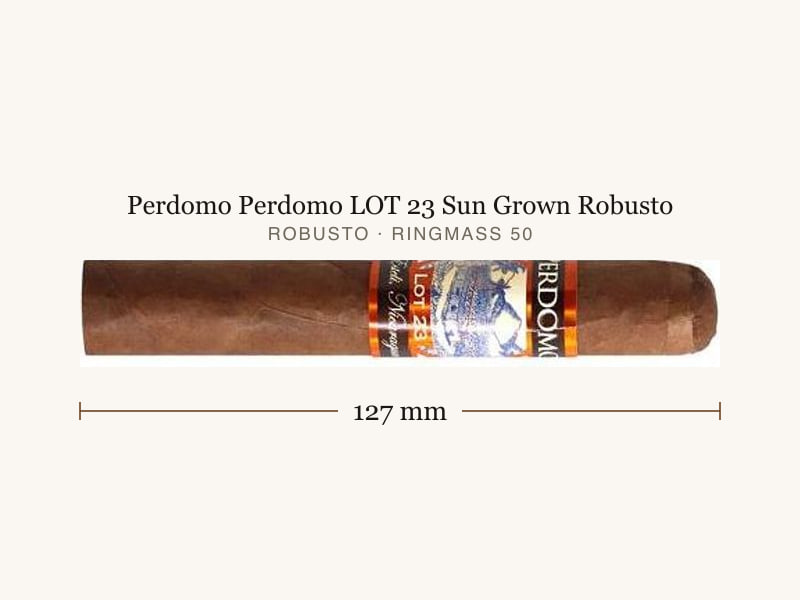 Perdomo Perdomo LOT 23 Sun Grown Robusto, Maßangaben: Länge 127 mm, Ringmaß 50