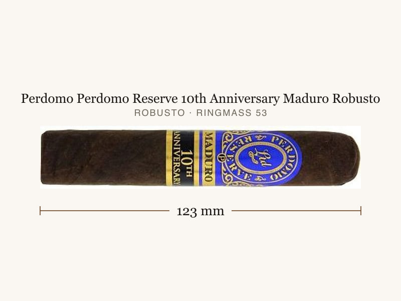 Perdomo Perdomo Reserve 10th Anniversary Maduro Robusto, Maßangaben: Länge 123 mm, Ringmaß 53
