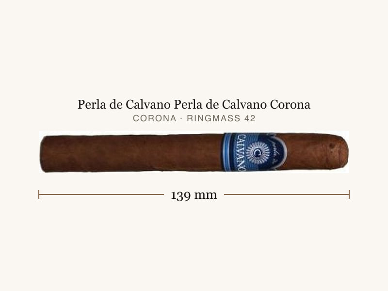 Perla de Calvano Perla de Calvano Corona, Maßangaben: Länge 139 mm, Ringmaß 42