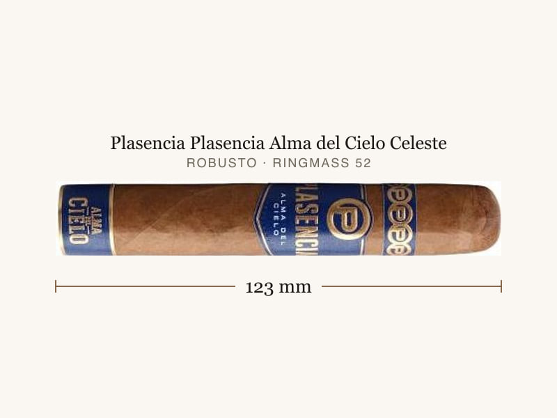 Plasencia Plasencia Alma del Cielo Celeste, Maßangaben: Länge 123 mm, Ringmaß 52