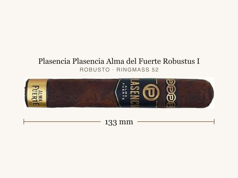 Plasencia Plasencia Alma del Fuerte Robustus I, Maßangaben: Länge 133 mm, Ringmaß 52
