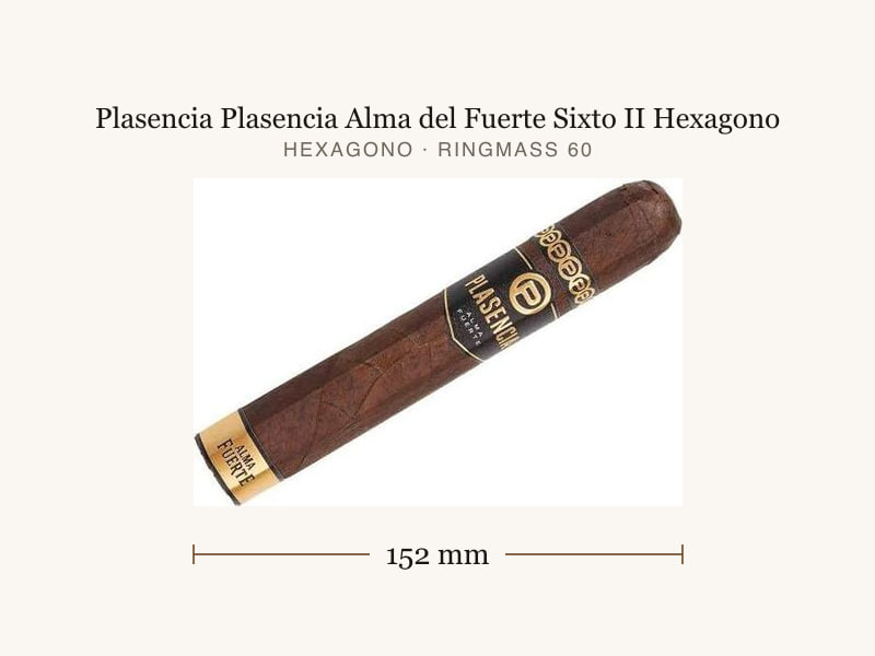 Plasencia Plasencia Alma del Fuerte Sixto II Hexagono, Maßangaben: Länge 152 mm, Ringmaß 60