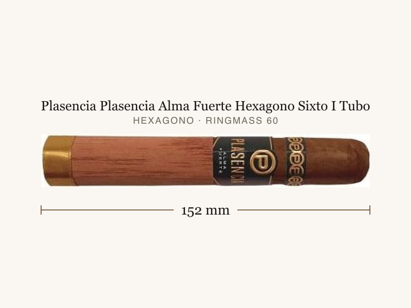 Plasencia Plasencia Alma Fuerte Hexagono Sixto I Tubo, Maßangaben: Länge 152 mm, Ringmaß 60