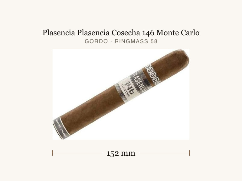 Plasencia Plasencia Cosecha 146 Monte Carlo, Maßangaben: Länge 152 mm, Ringmaß 58