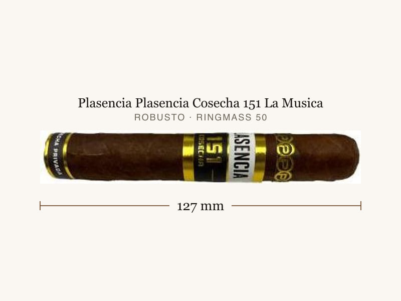 Plasencia Plasencia Cosecha 151 La Musica, Maßangaben: Länge 127 mm, Ringmaß 50