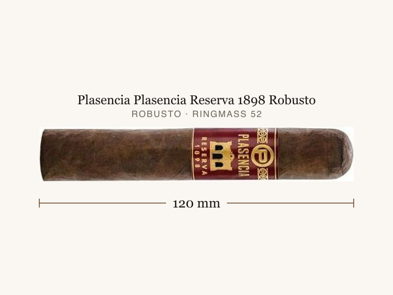 Plasencia Plasencia Reserva 1898 Robusto, Maßangaben: Länge 120 mm, Ringmaß 52
