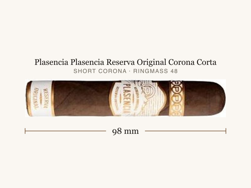 Plasencia Plasencia Reserva Original Corona Corta, Maßangaben: Länge 98 mm, Ringmaß 48