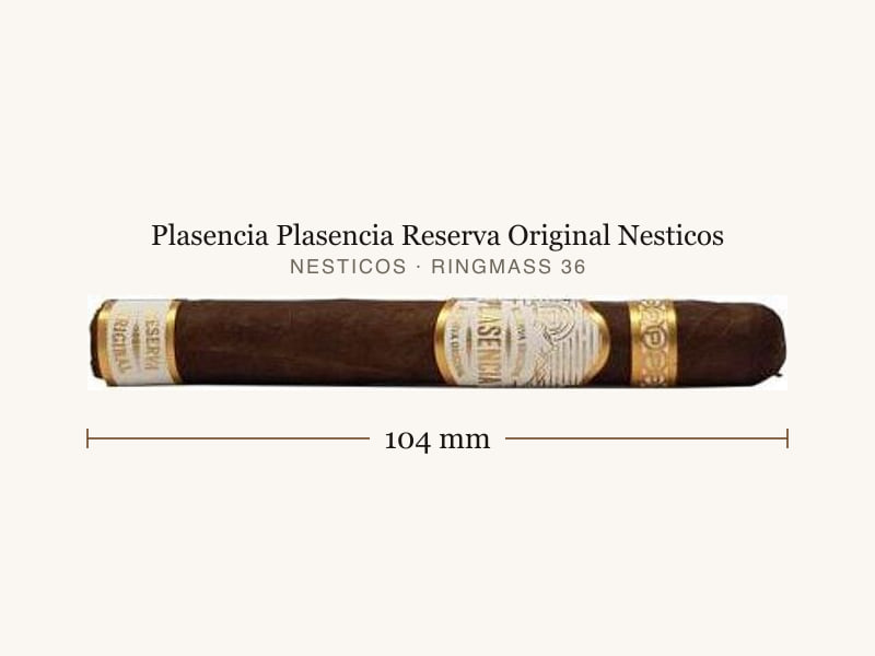 Plasencia Plasencia Reserva Original Nesticos, Maßangaben: Länge 104 mm, Ringmaß 36