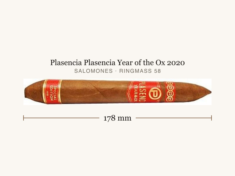 Plasencia Plasencia Year of the Ox 2020, Maßangaben: Länge 178 mm, Ringmaß 58