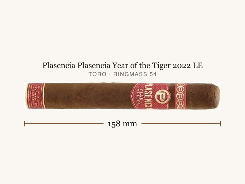 Plasencia Plasencia Year of the Tiger 2022 LE, Maßangaben: Länge 158 mm, Ringmaß 54