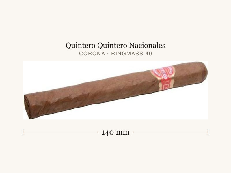Quintero Quintero Nacionales, Maßangaben: Länge 140 mm, Ringmaß 40