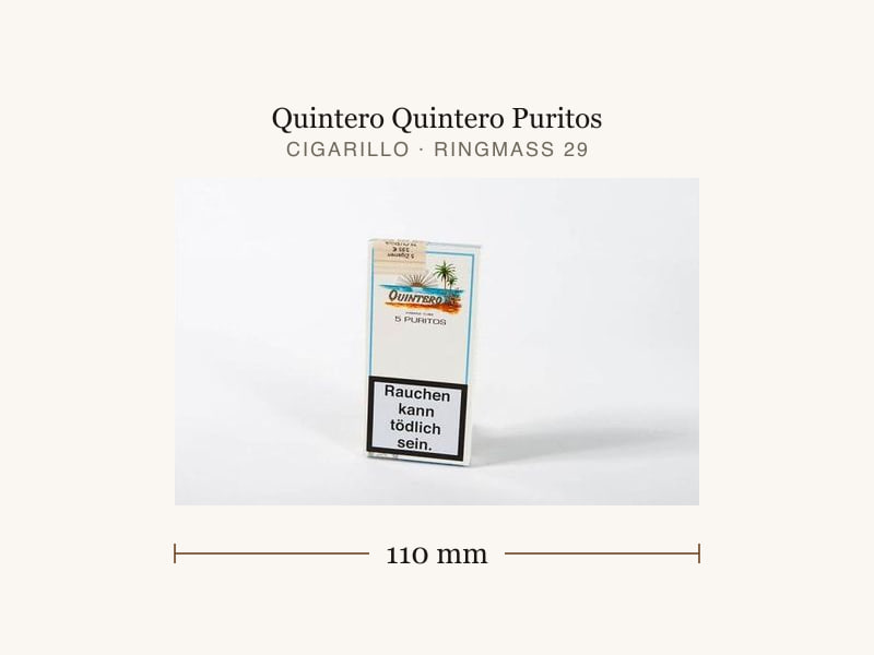 Quintero Quintero Puritos, Maßangaben: Länge 110 mm, Ringmaß 29