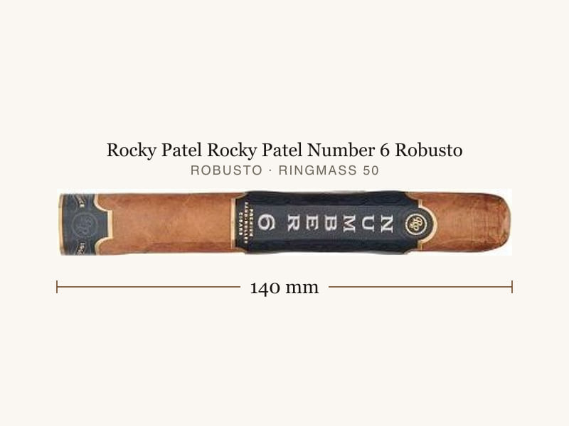 Rocky Patel Rocky Patel Number 6 Robusto, Maßangaben: Länge 140 mm, Ringmaß 50