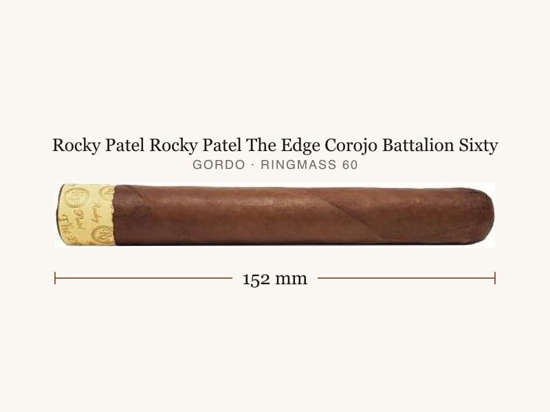Rocky Patel Rocky Patel The Edge Corojo Battalion Sixty, Maßangaben: Länge 152 mm, Ringmaß 60