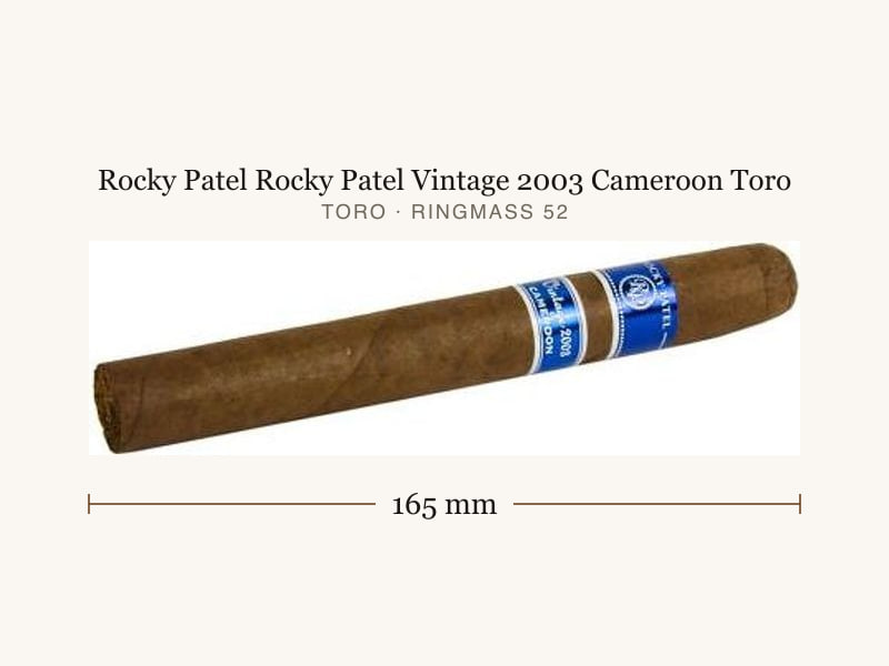 Rocky Patel Rocky Patel Vintage 2003 Cameroon Toro, Maßangaben: Länge 165 mm, Ringmaß 52