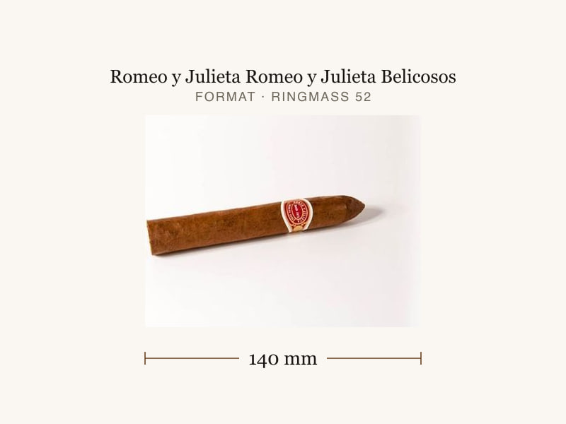 Romeo y Julieta Romeo y Julieta Belicosos, Maßangaben: Länge 140 mm, Ringmaß 52