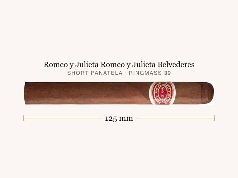 Romeo y Julieta Romeo y Julieta Belvederes, Maßangaben: Länge 125 mm, Ringmaß 39
