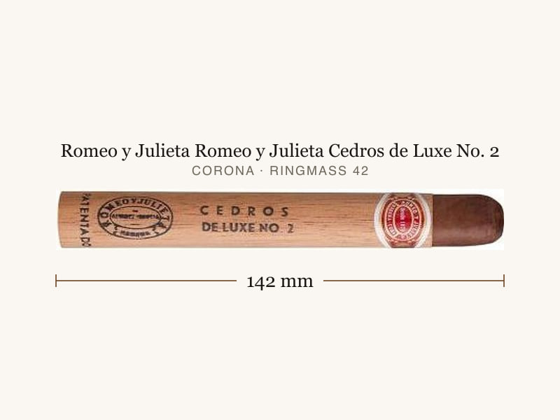 Romeo y Julieta Romeo y Julieta Cedros de Luxe No. 2, Maßangaben: Länge 142 mm, Ringmaß 42