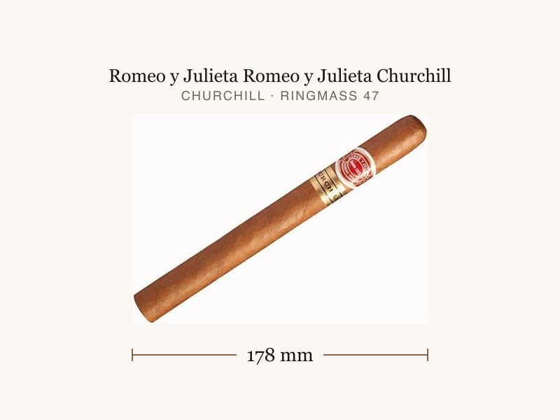 Romeo y Julieta Romeo y Julieta Churchill, Maßangaben: Länge 178 mm, Ringmaß 47