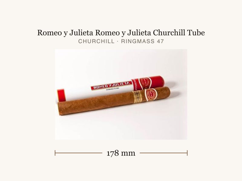 Romeo y Julieta Romeo y Julieta Churchill Tube, Maßangaben: Länge 178 mm, Ringmaß 47