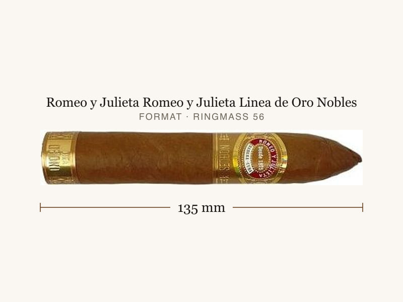 Romeo y Julieta Romeo y Julieta Linea de Oro Nobles, Maßangaben: Länge 135 mm, Ringmaß 56